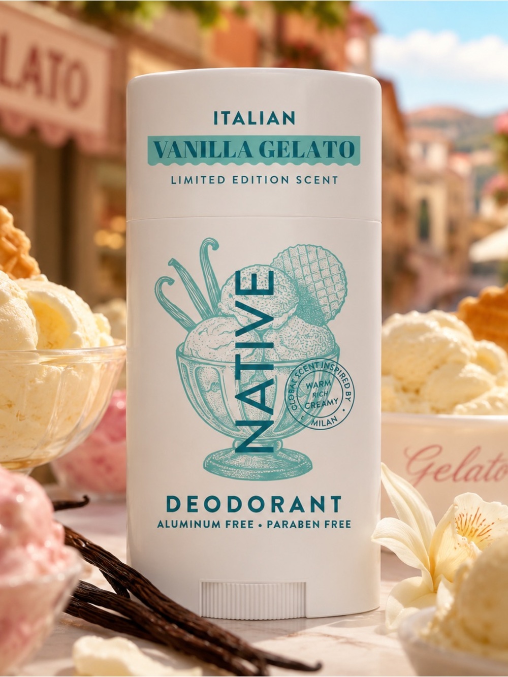 Native Italian Vanilla Gelato Deodorant Limited edition USA exclusive Aluminum F